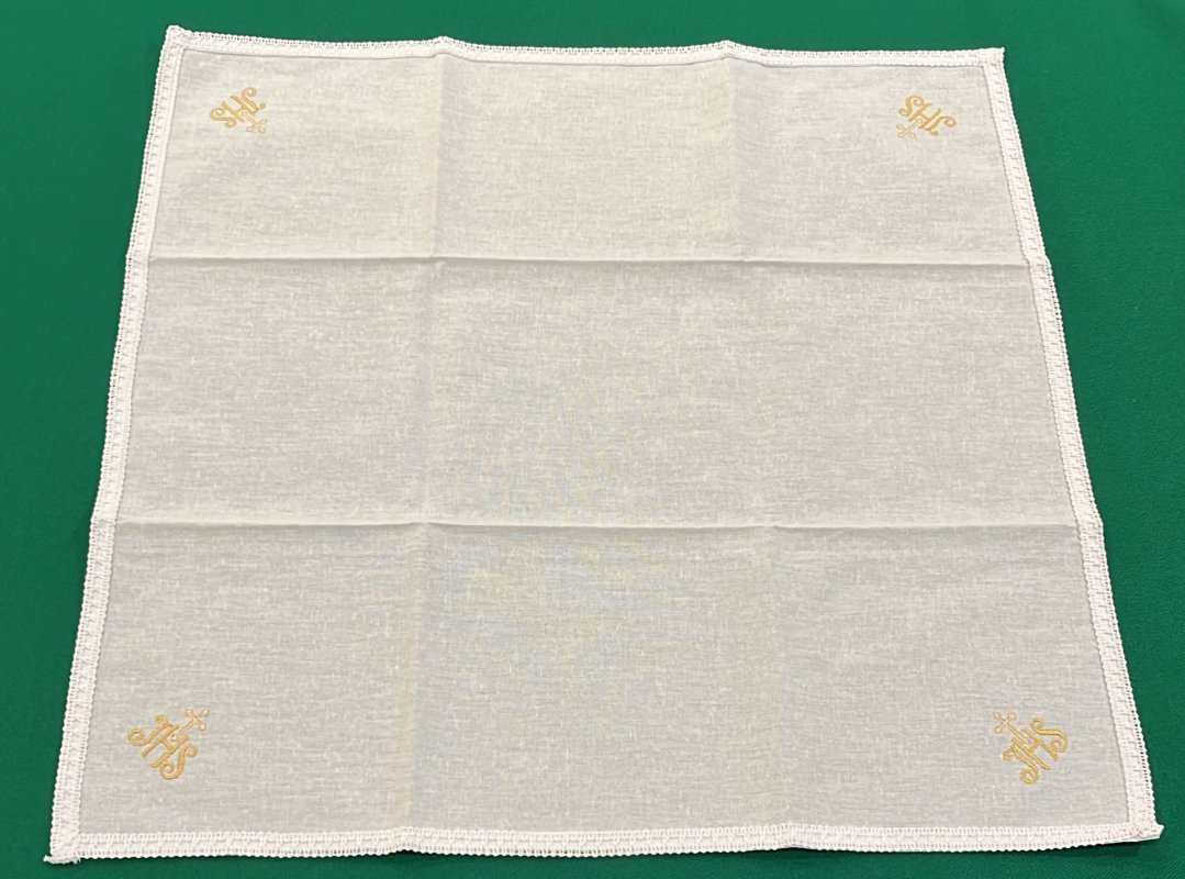 CORPORALE IHS ORO BARROCCO RICAMATO 100% COTONE