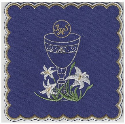 PALLA IHS CON CALICE E FIORI BIANCHI