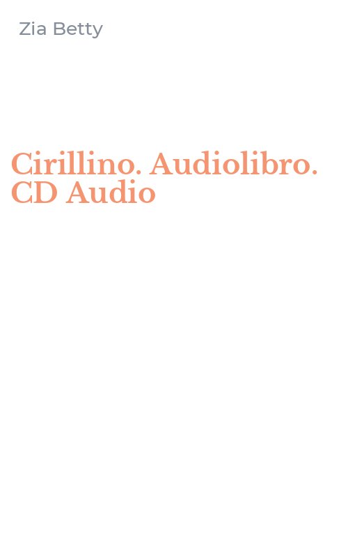 Cirillino. Audiolibro. CD Audio