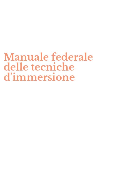 Manuale federale delle tecniche d'immersione