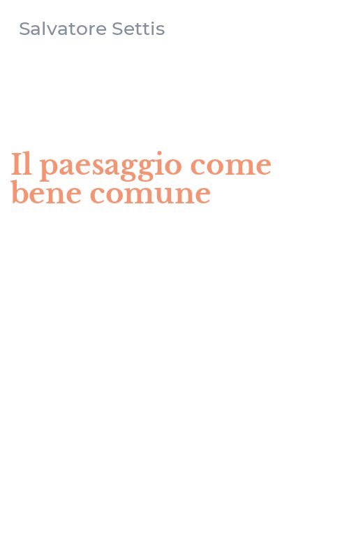 Il paesaggio come bene comune