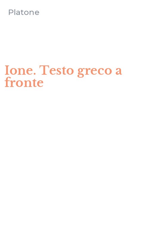 Ione. Testo greco a fronte