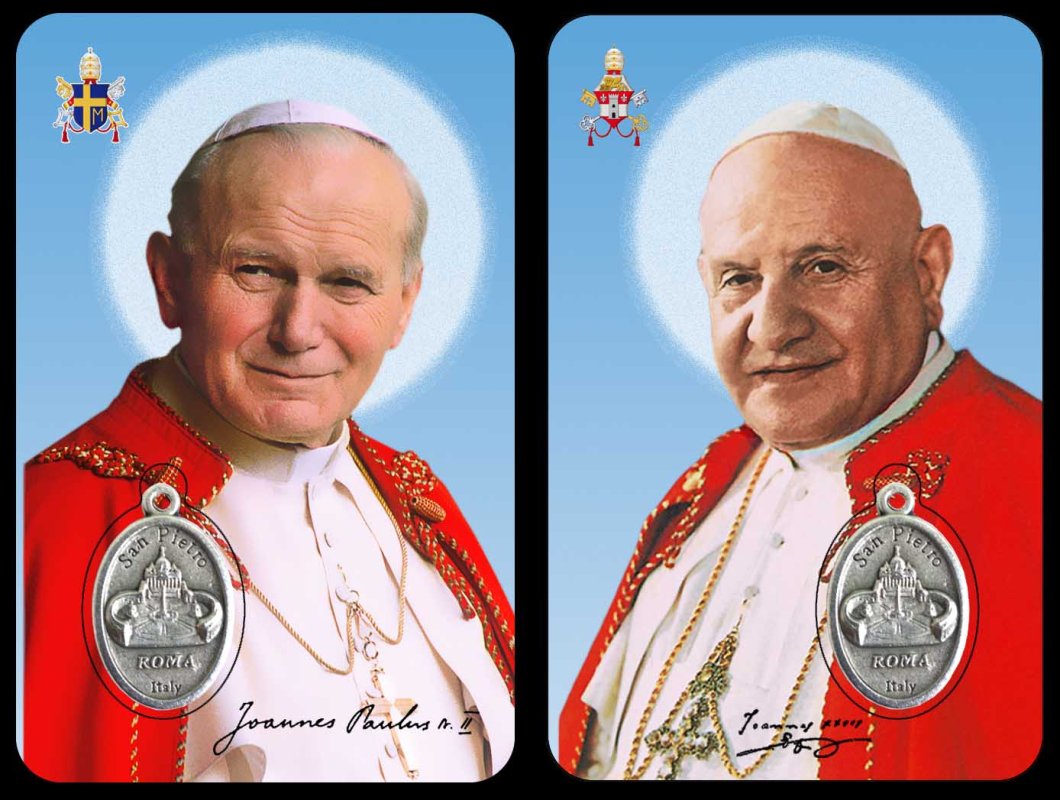 CARD GPII / GIOV. XXII + MEDAGLIA DOPPIO PAPA