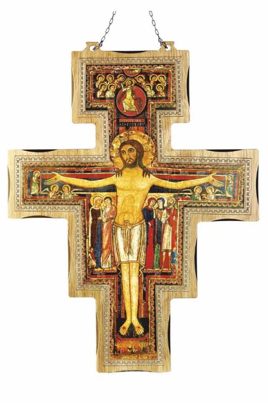 CROCE SAN DAMIANO IN LEGNO CM 56X76