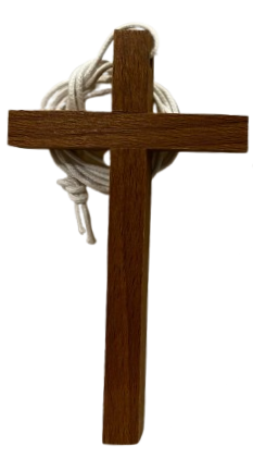 CROCIFISSO LEGNO SEMPLICE CON LACCIO  (SCURA)