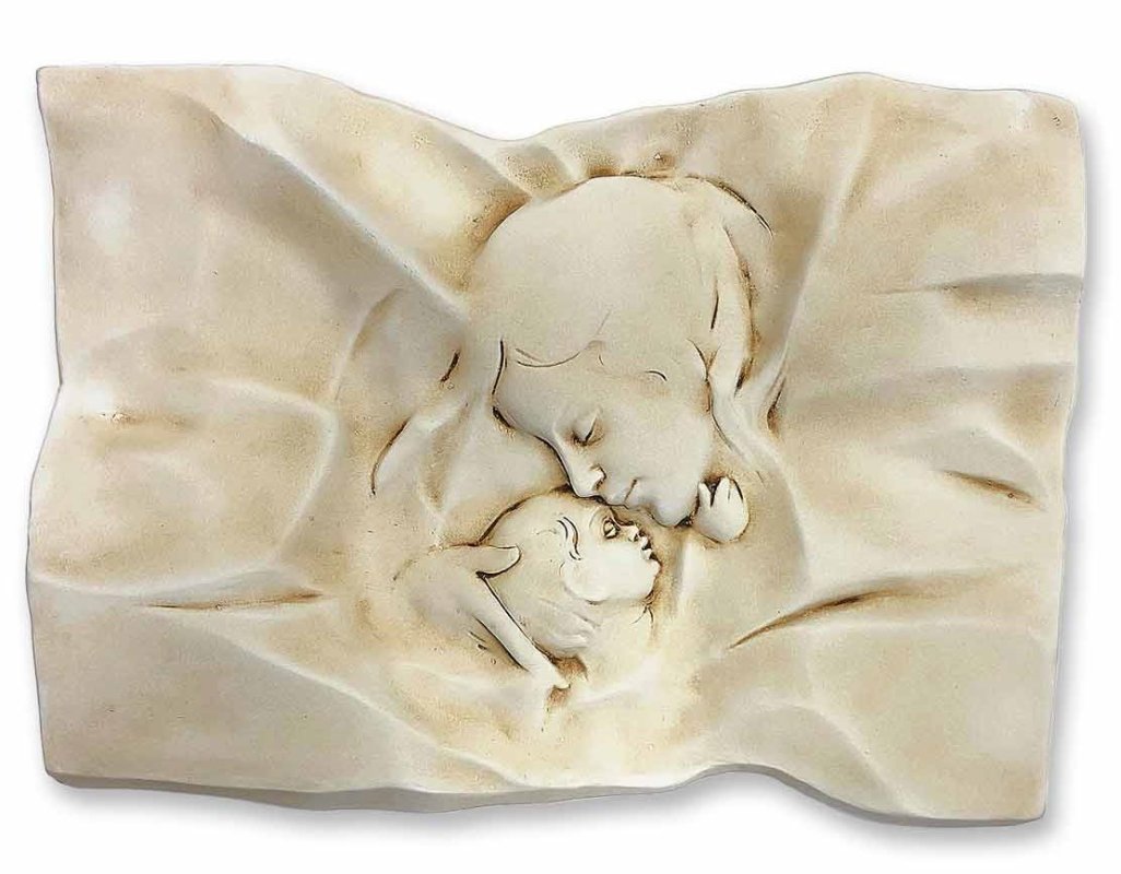 MADONNA CON BIMBO SU PIETRA RIGENERATA