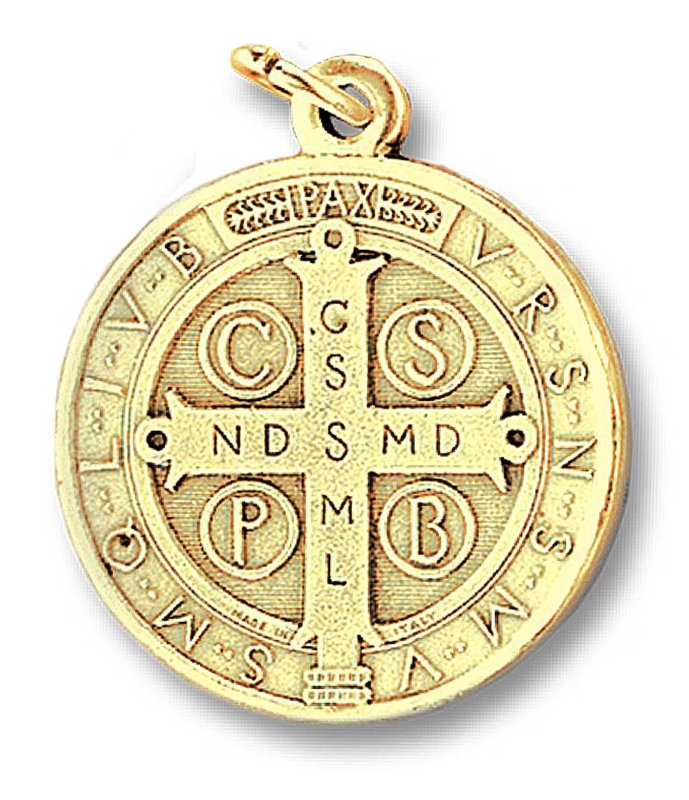 MEDAGLIA S.BENEDETTO METALLO DORATO CM.4,7