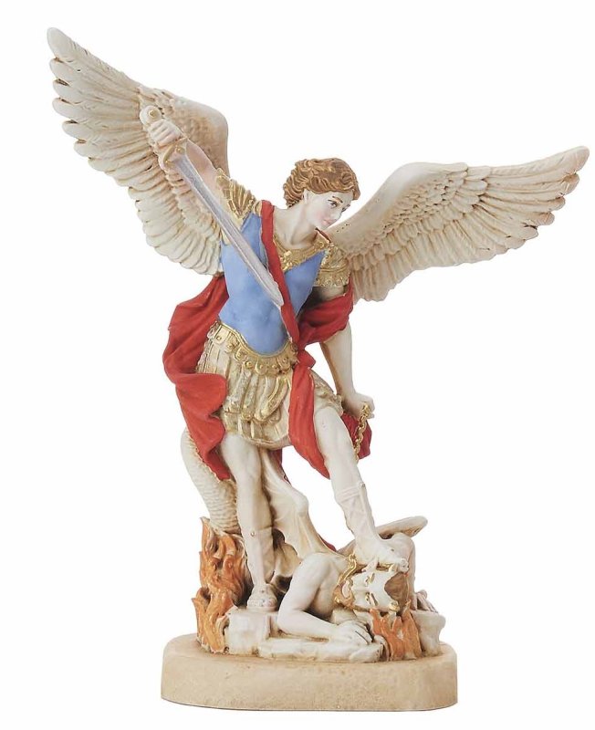 STATUA SAN MICHELE COLORATA da 15 cm