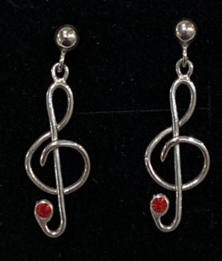 OR/1A/R ORECCHINI ARGENTO 925% STRASS ROSSO