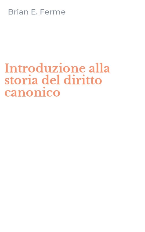 Introduzione alla storia del diritto canonico
