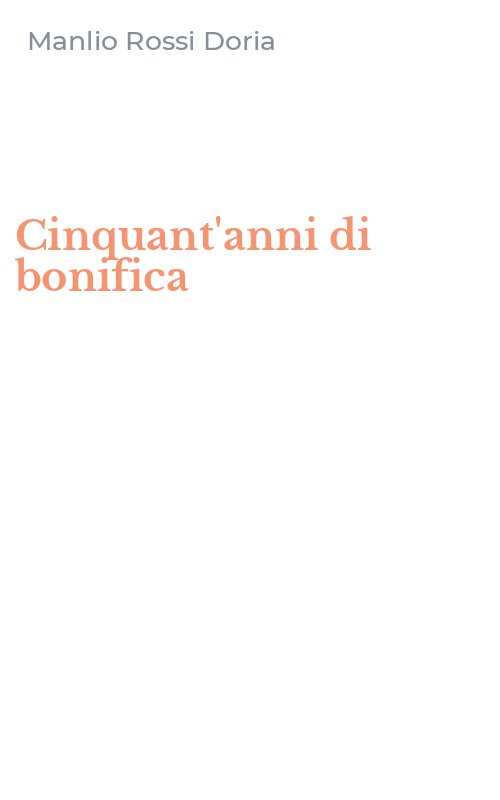 Cinquant'anni di bonifica