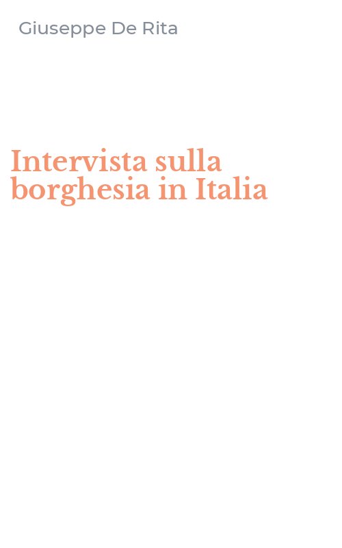 Intervista sulla borghesia in Italia
