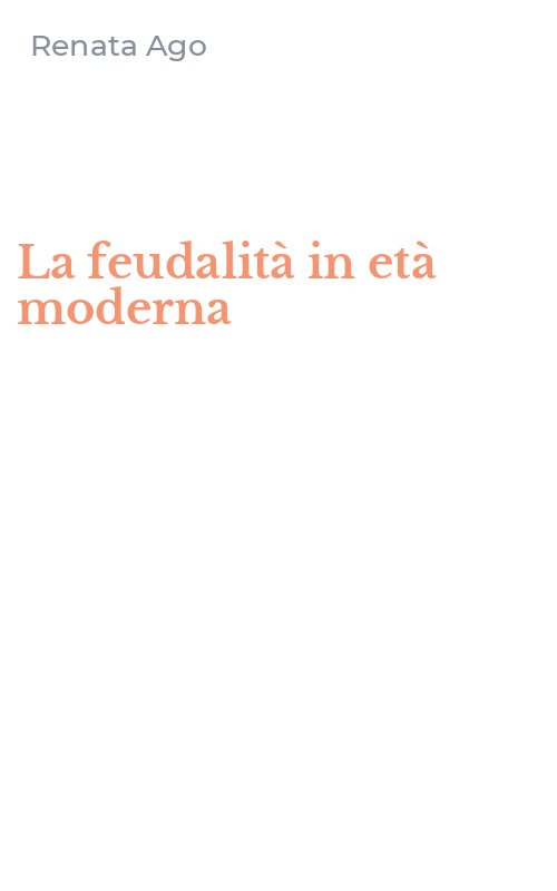 La feudalità in età moderna