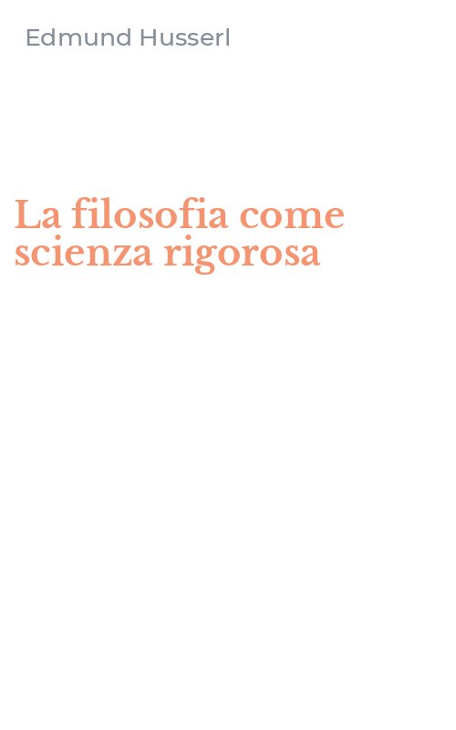 La filosofia come scienza rigorosa