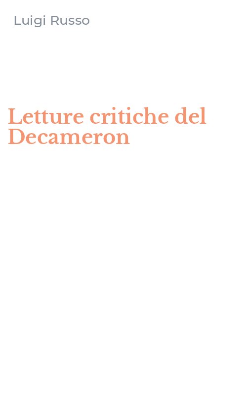 Letture critiche del Decameron