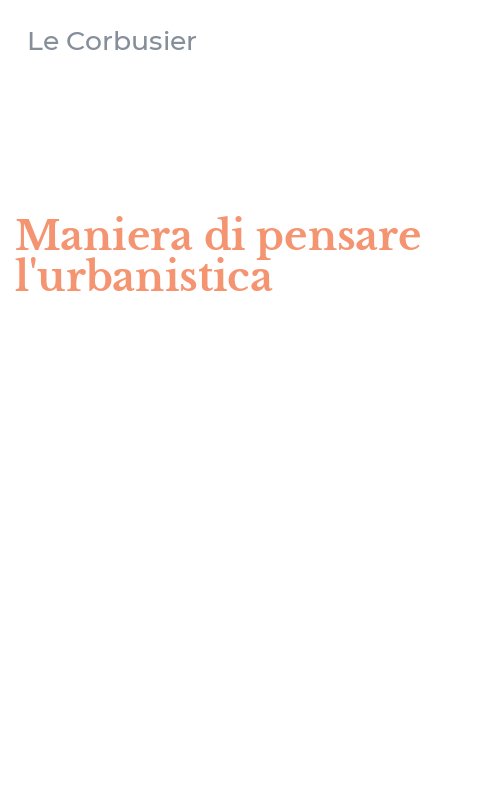 Maniera di pensare l'urbanistica