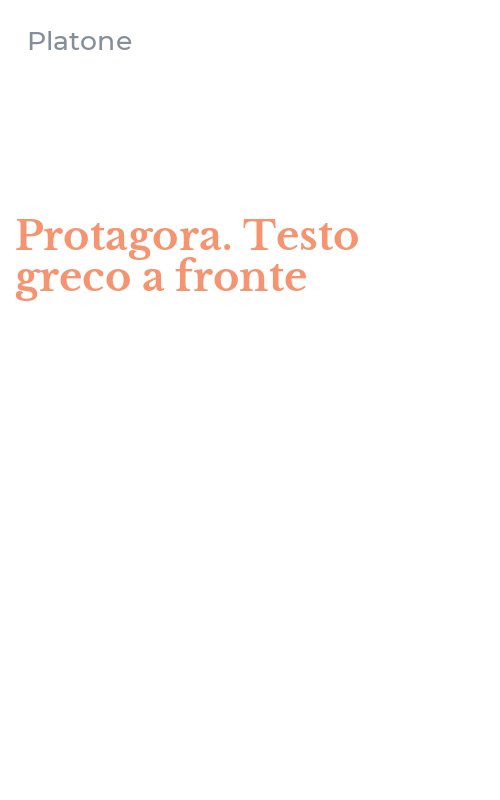 Protagora. Testo greco a fronte