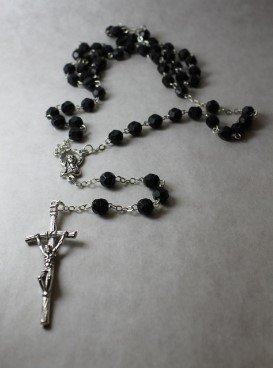ROSARIO PVC SIMIL CRISTALLO NERO