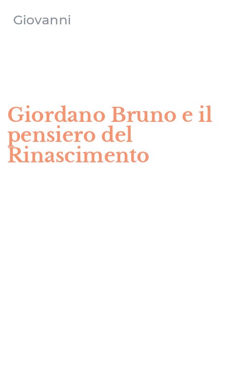 Giordano Bruno e il pensiero del Rinascimento
