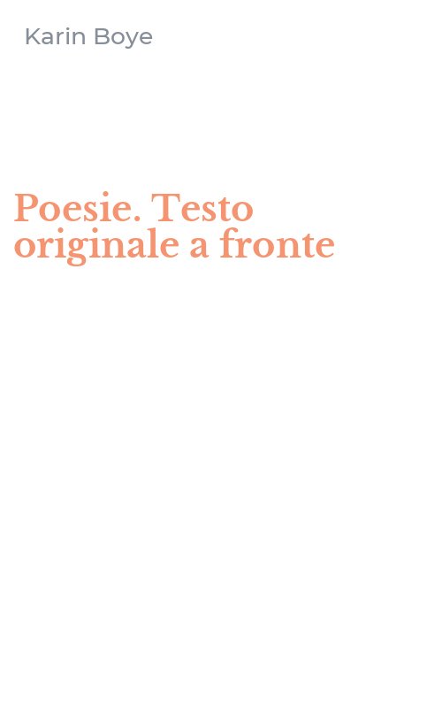 Poesie. Testo originale a fronte