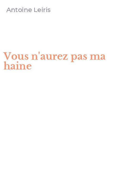 Vous n'aurez pas ma haine