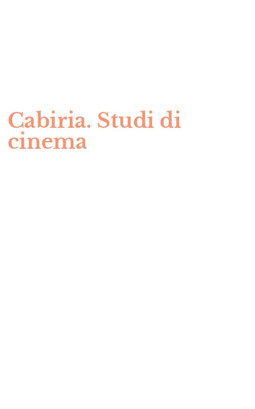 Cabiria. Studi di cinema