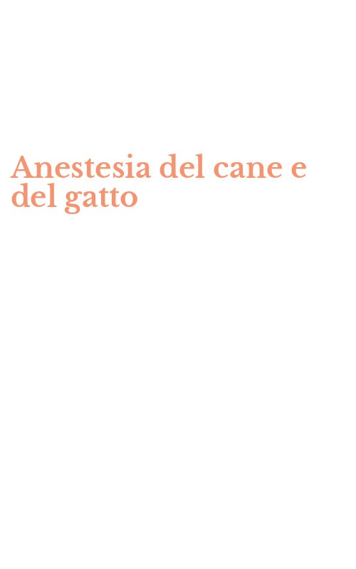 Anestesia del cane e del gatto