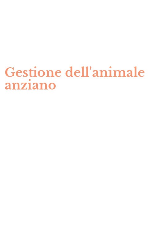 Gestione dell'animale anziano
