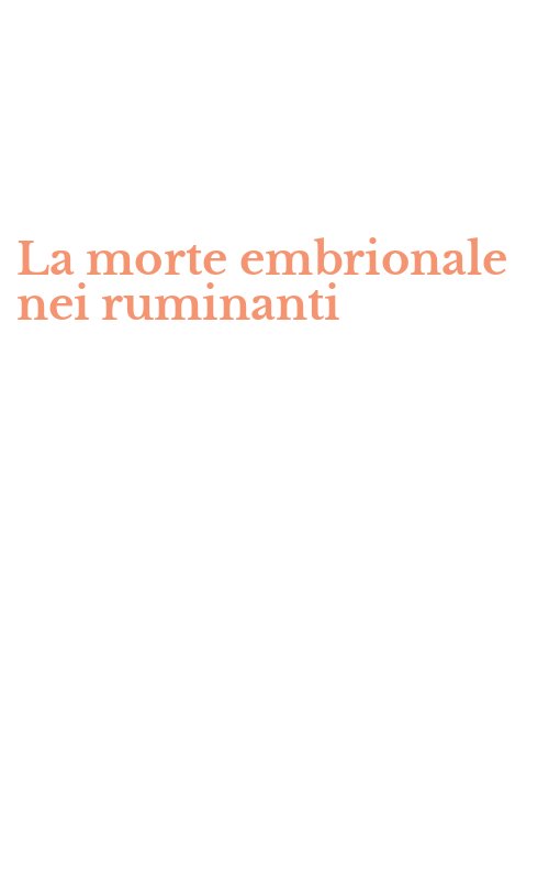 La morte embrionale nei ruminanti