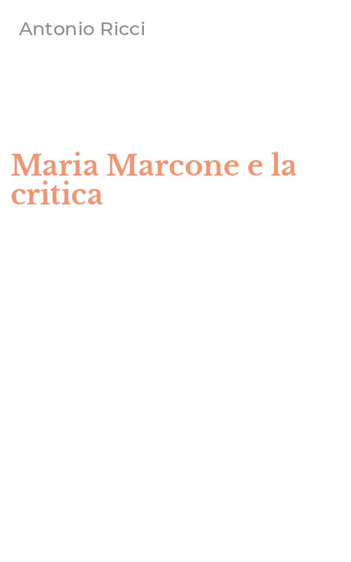 Maria Marcone e la critica