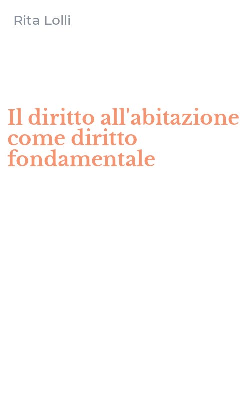 Il diritto all'abitazione come diritto fondamentale