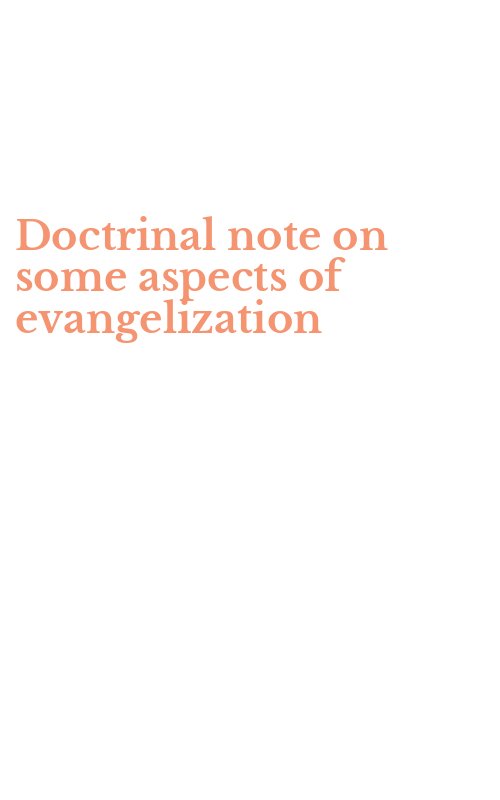 Doctrinal note on some aspects of evangelization