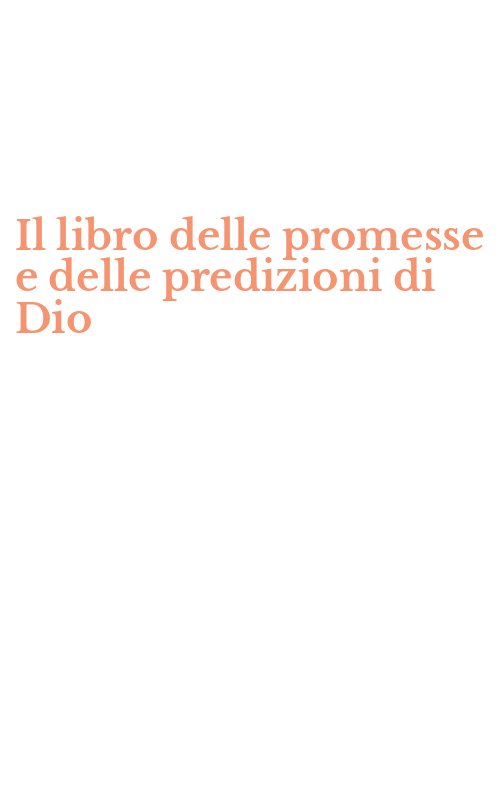 Il libro delle promesse e delle predizioni di Dio