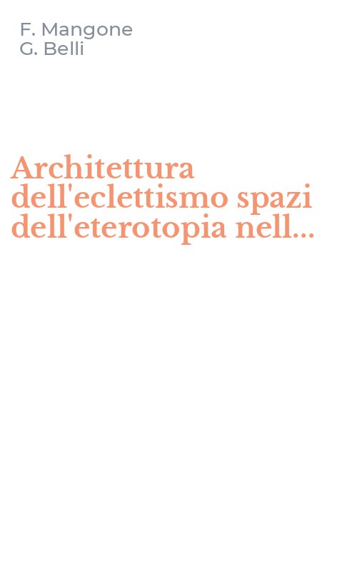 Architettura dell'eclettismo spazi dell'eterotopia nell...