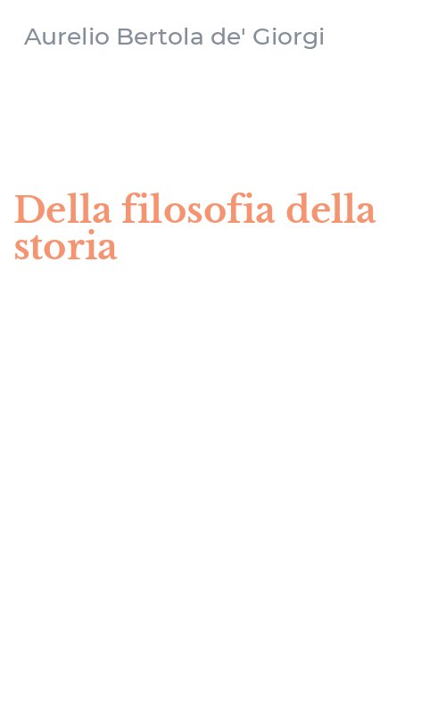 Della filosofia della storia
