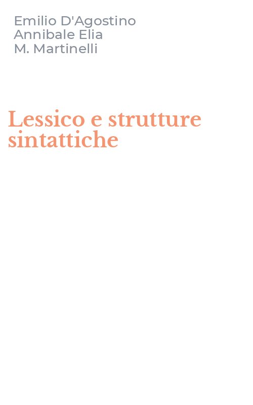 Lessico e strutture sintattiche