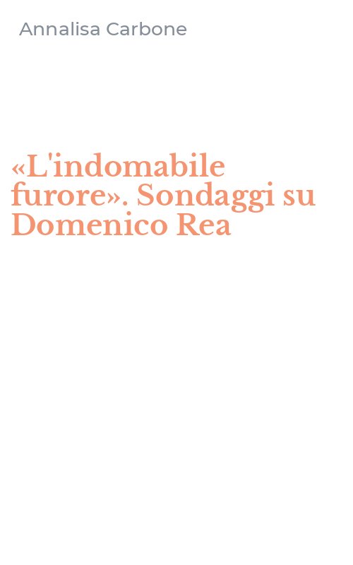«L'indomabile furore». Sondaggi su Domenico Rea