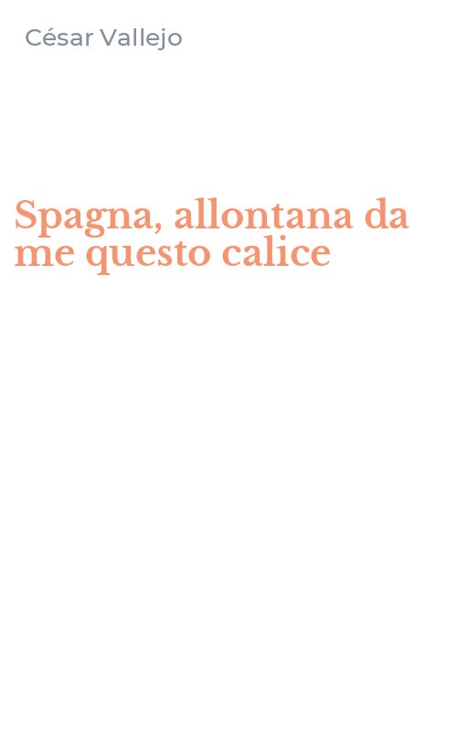Spagna, allontana da me questo calice