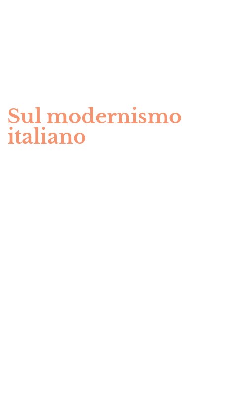 Sul modernismo italiano
