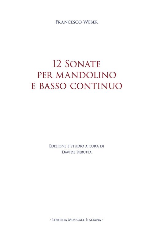 12 sonate per mandolino e basso continuo