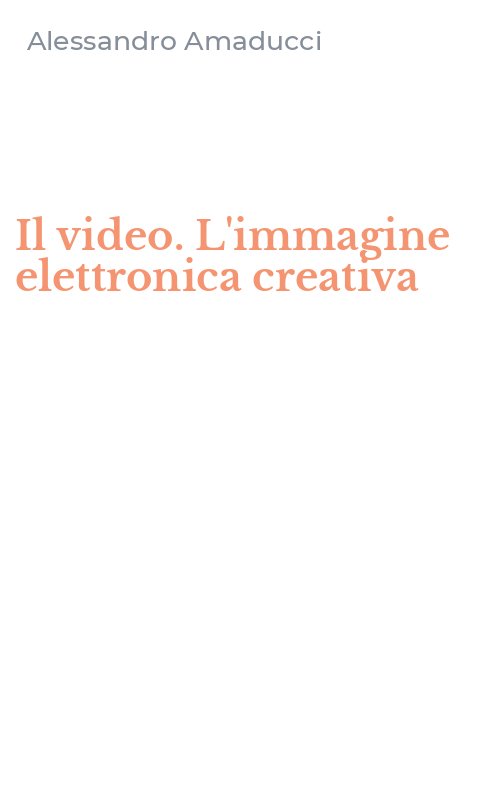 Il video. L'immagine elettronica creativa
