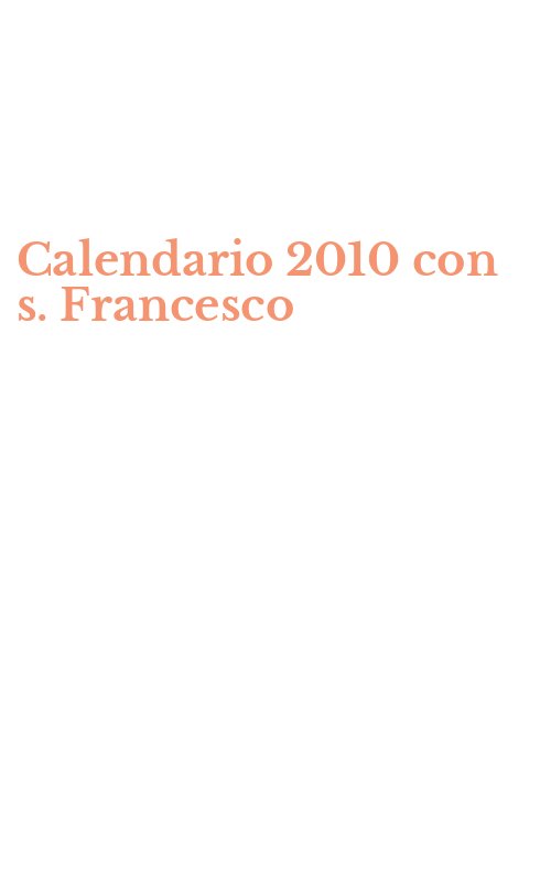Calendario 2010 con s. Francesco