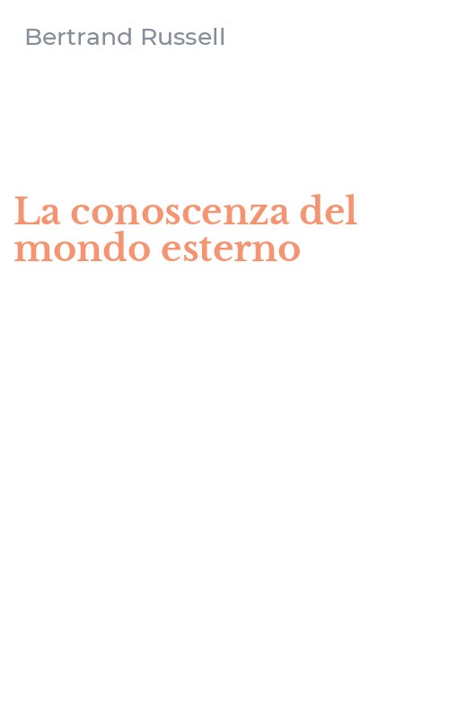 La conoscenza del mondo esterno