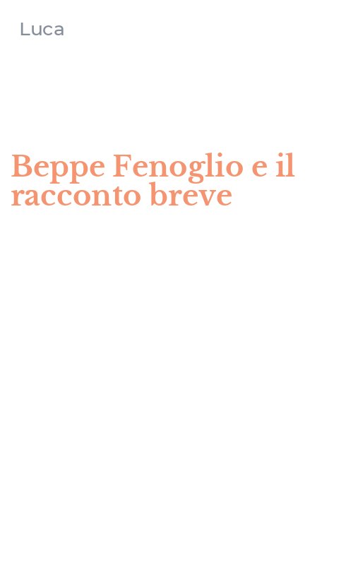 Beppe Fenoglio e il racconto breve
