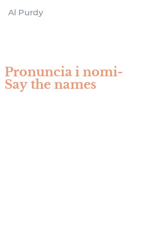 Pronuncia i nomi-Say the names
