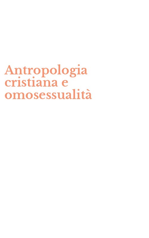 Antropologia cristiana e omosessualità