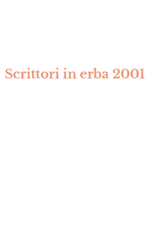 Scrittori in erba 2001