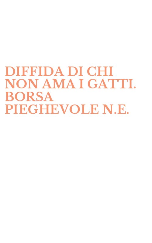 DIFFIDA DI CHI NON AMA I GATTI. BORSA PIEGHEVOLE N.E.