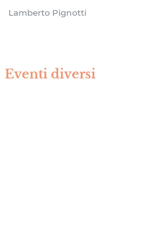 Eventi diversi