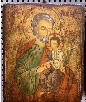 SAN GIUSEPPE 12x22 cm DIPINTA e ANTICATA